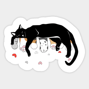 Cat On The Paw Unique Cat Design Sticker